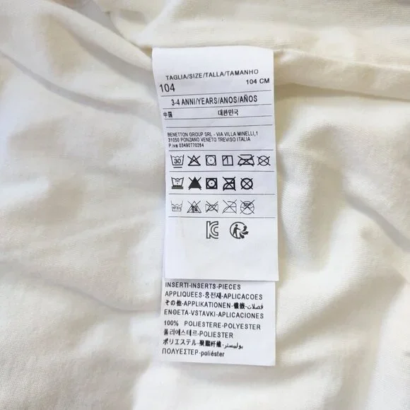 United Colors Benetton Girl's Puffer Jacket Full Zip Multicolor Stars Sz 3-4 Yrs - Picture 9 of 11